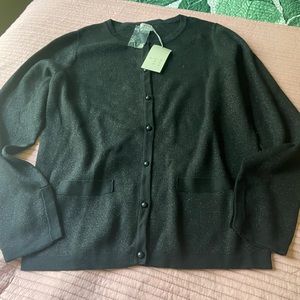 BRAND NEW A NEW DAY BLACK METALLIC CARDIGAN SZ M